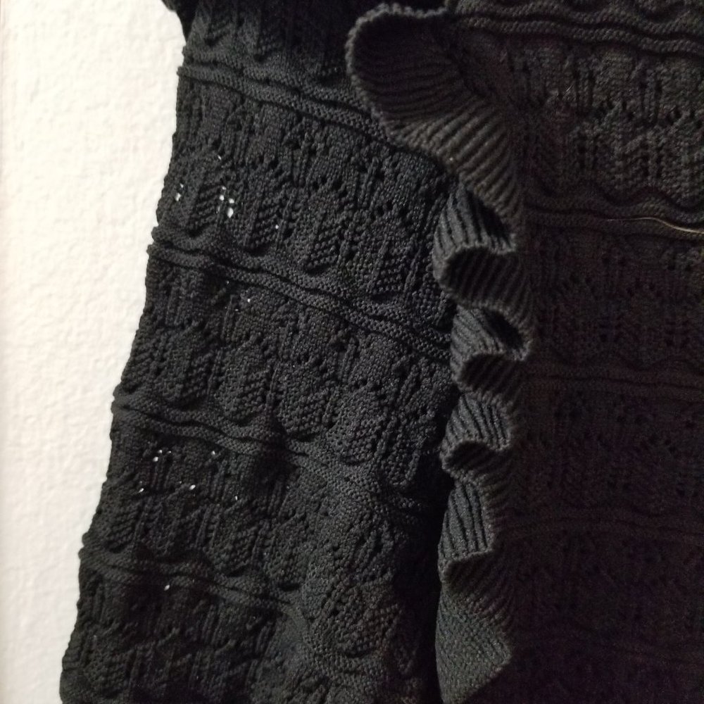 Zara pullover long sleeve ruffle scalloped edge sweater knit top - Picture 7 of 14